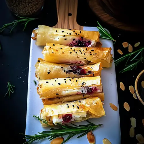 Cranberry and Brie Filo Crackers