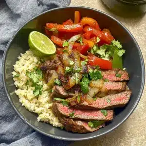 High Protein Steak Fajita Bowl