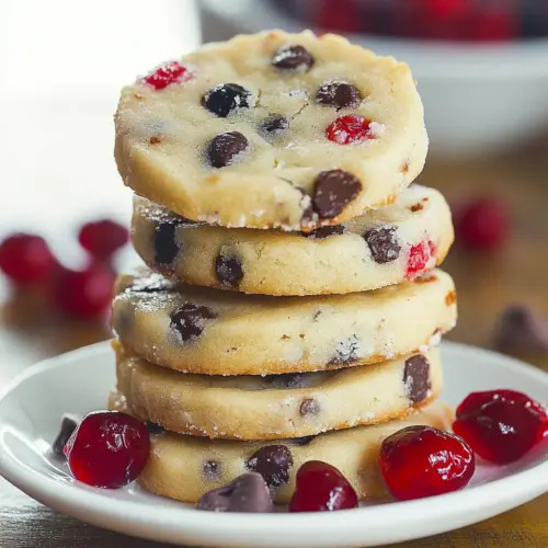 Maraschino Cherry Shortbread Cookies