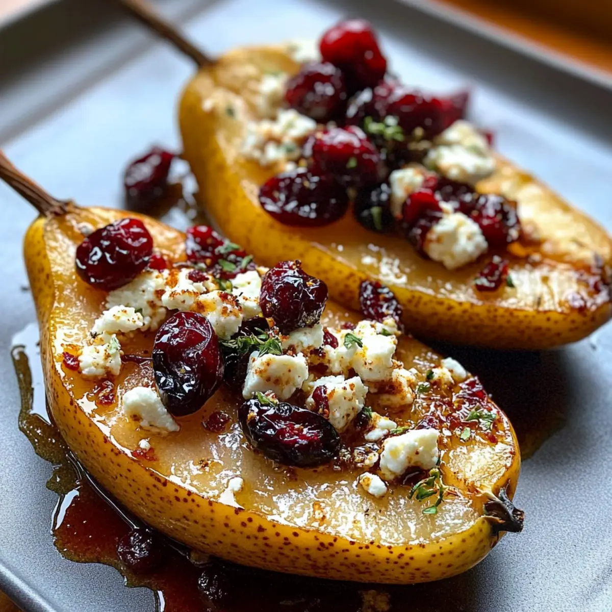 Pears Feta Honey Cranberries