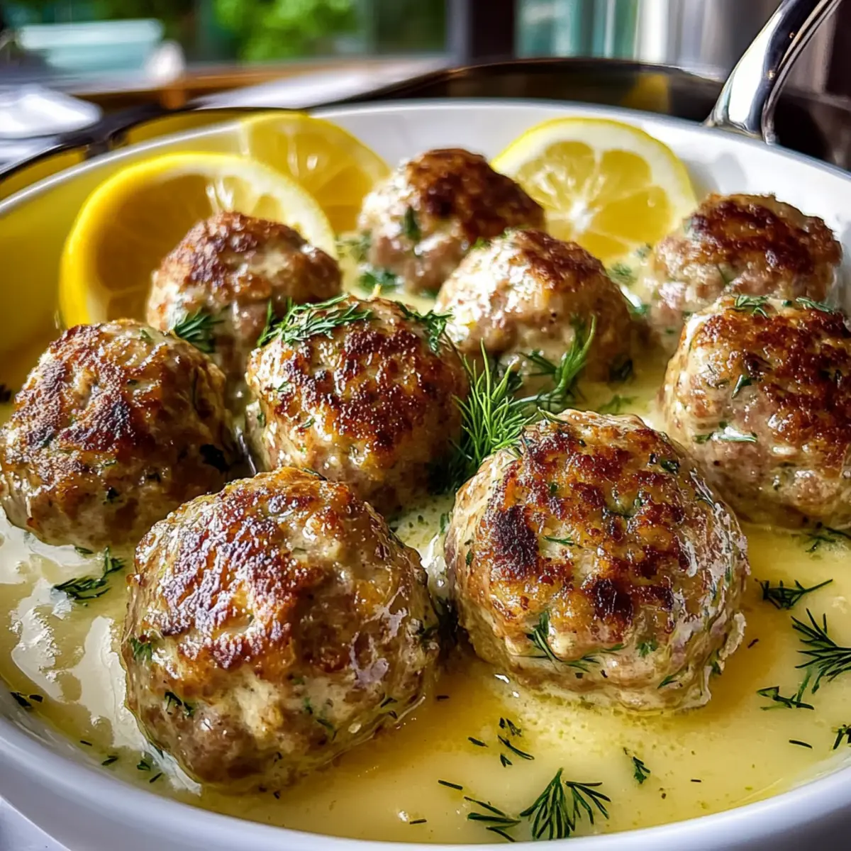 Greek Meatballs in Lemon Sauce