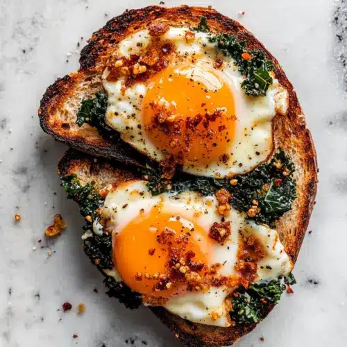 Chili Crisp and Kale Cream Fried Eggs
