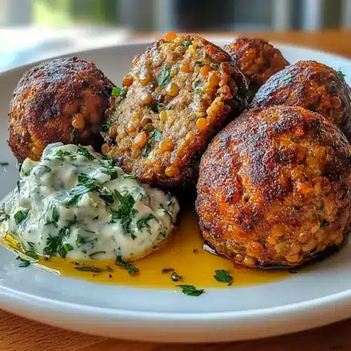 Baked Greek Lentil Meatballs