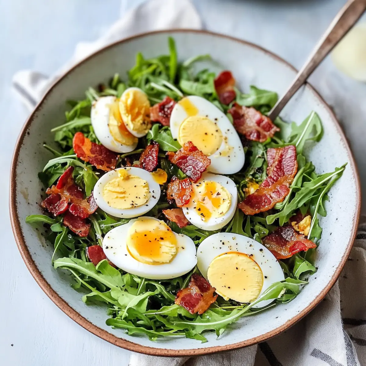 Dandelion Salad with Eggs and Bacon