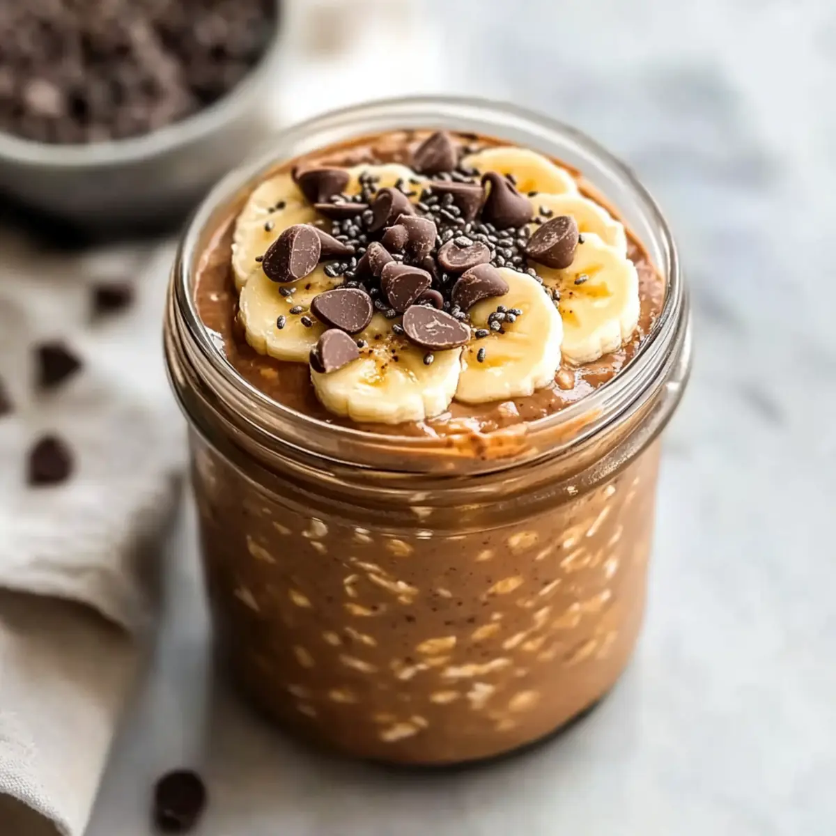 Creamy Chocolate Peanut Butter Overnight Oats