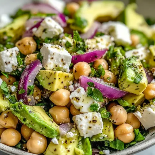 Chickpea Feta Avocado Salad