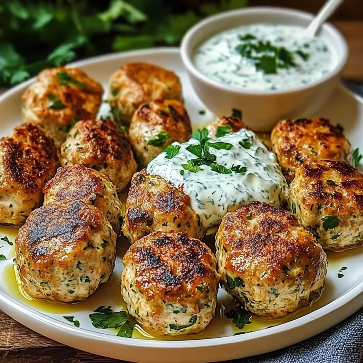 Chicken Kofta Garlic Yogurt Sauce